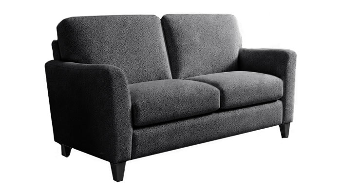Signature Collection Small 2 Seater Sofa in Cosmo Graphite Fabric with Black Wood Legs